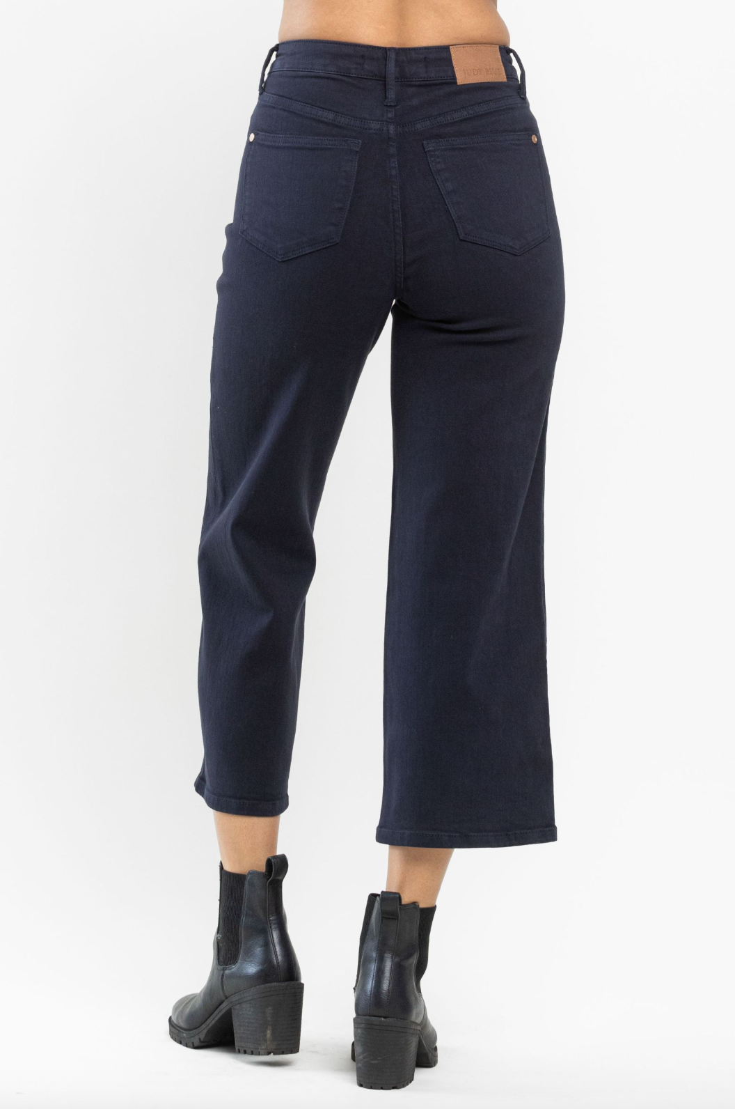 Judy Blue Tummy Control Wide Leg Crop - Navy