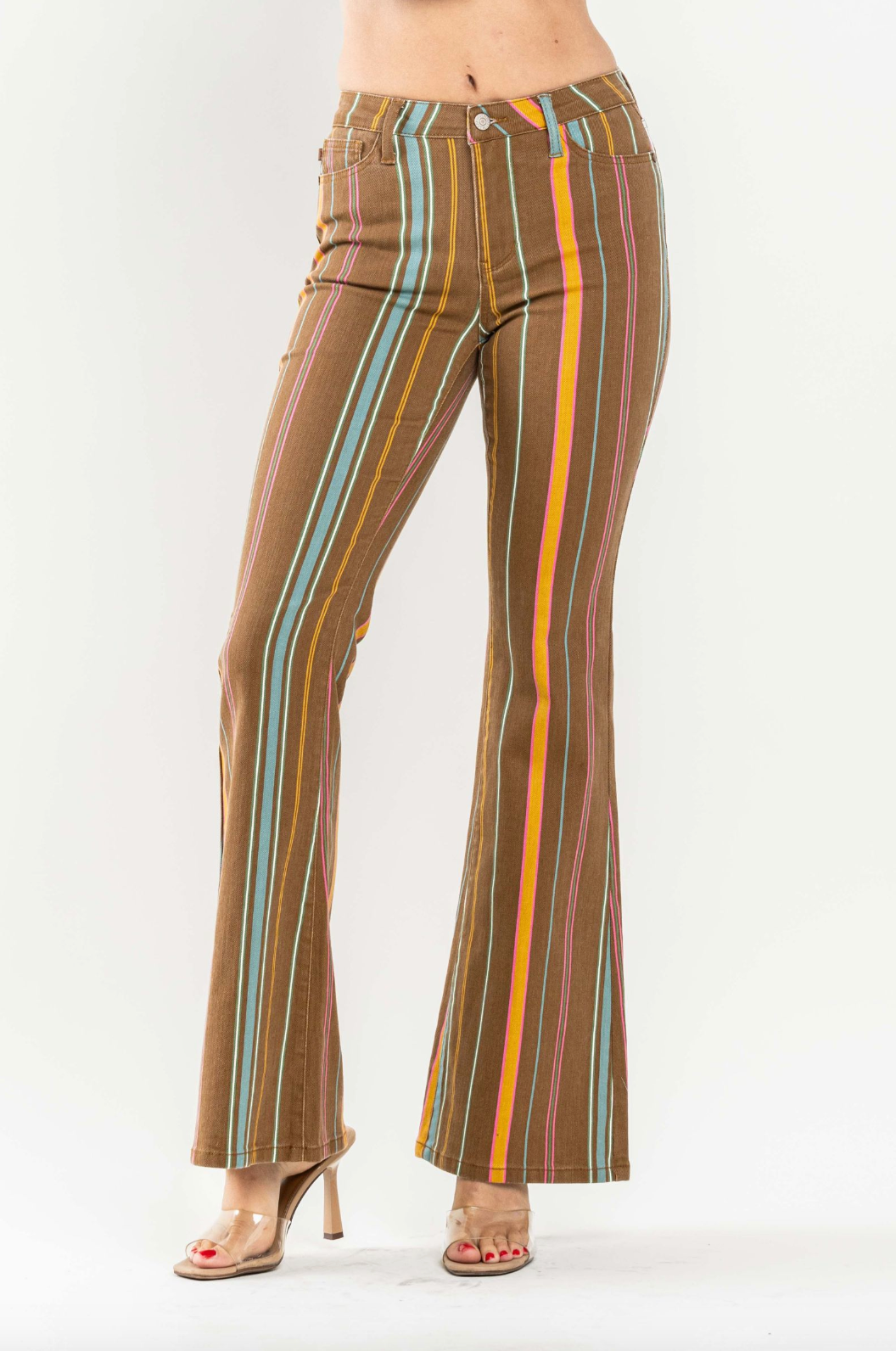 Judy Blue Striped Flare Jeans