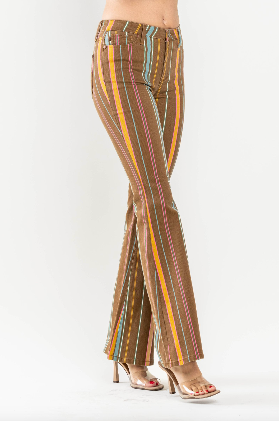 Judy Blue Striped Flare Jeans