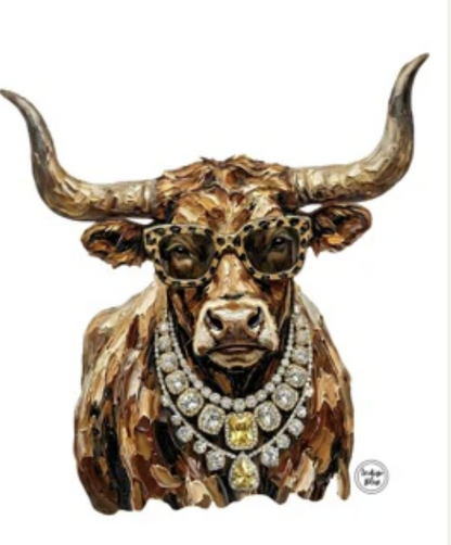 Bejeweled Highland Cow Rhinestone Graphic Tee