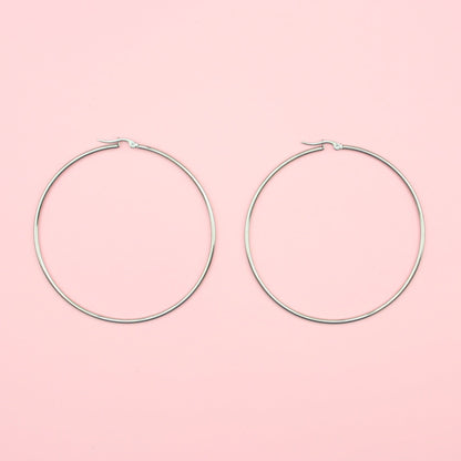 74mm Stainless Steel Hoop Earrings
