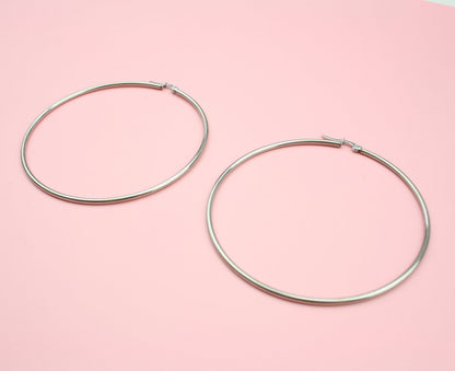 74mm Stainless Steel Hoop Earrings
