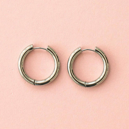 28mm Stainless Steel Hoop Earrings