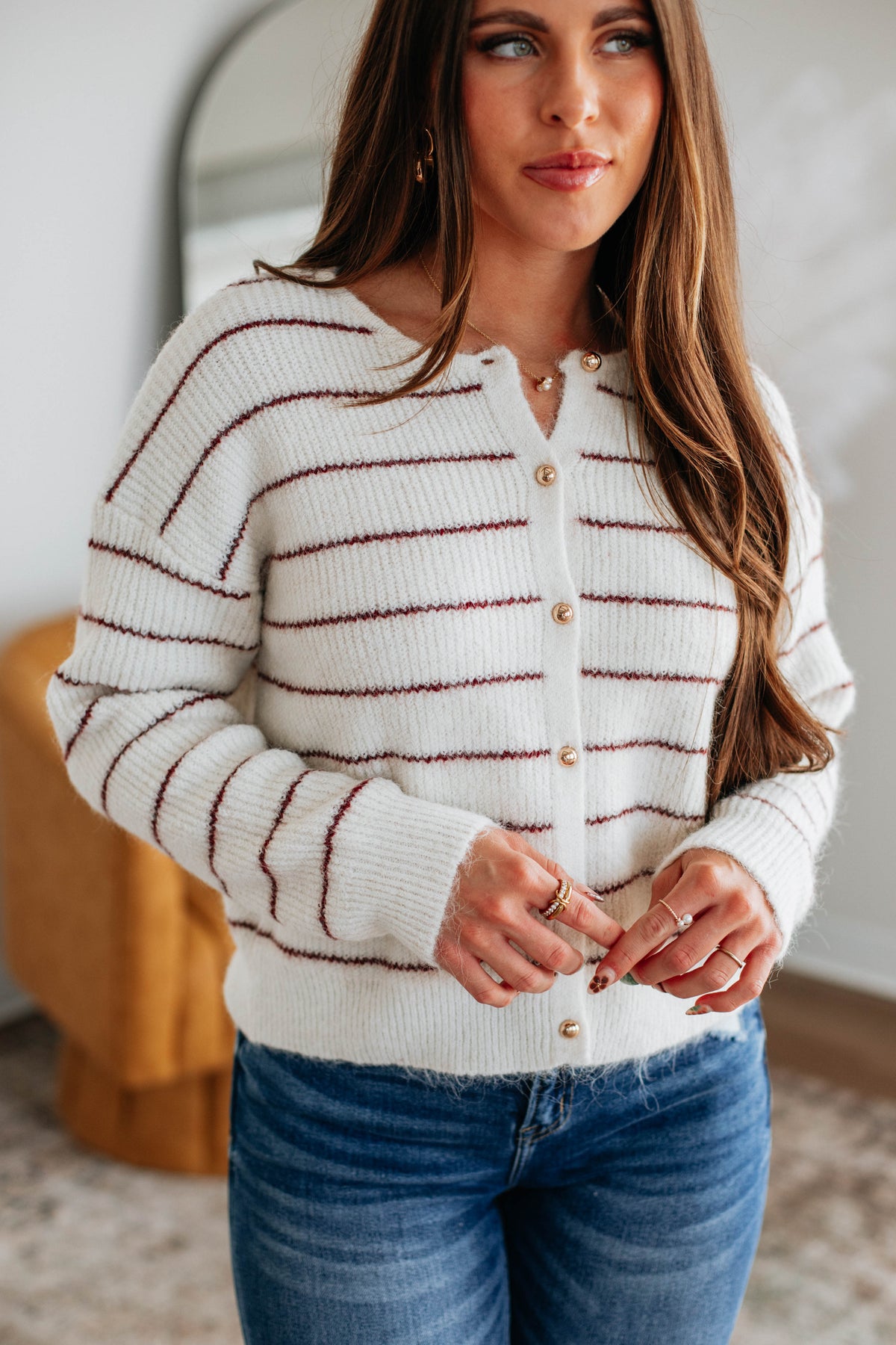 Taysha Striped Cardigan