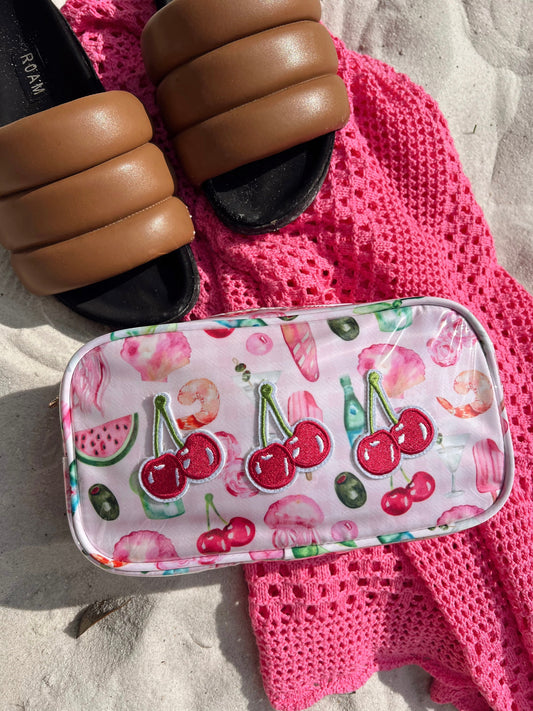 3 Cherries - Pink Summer Spritz Clear Coat Large Bag
