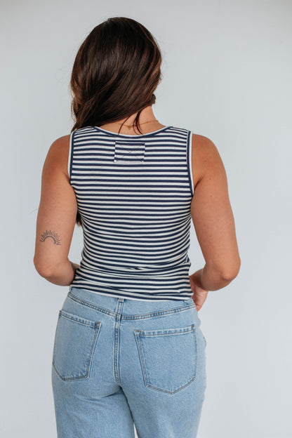 Theo Striped Tank - Navy Mix