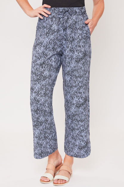 Women's Elastic Waist Pant With Slit Hem
