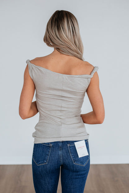 Zariya Off Shoulder Top - Mushroom