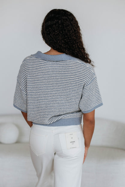 Zeldine Knit Top - Slate Blue Mix