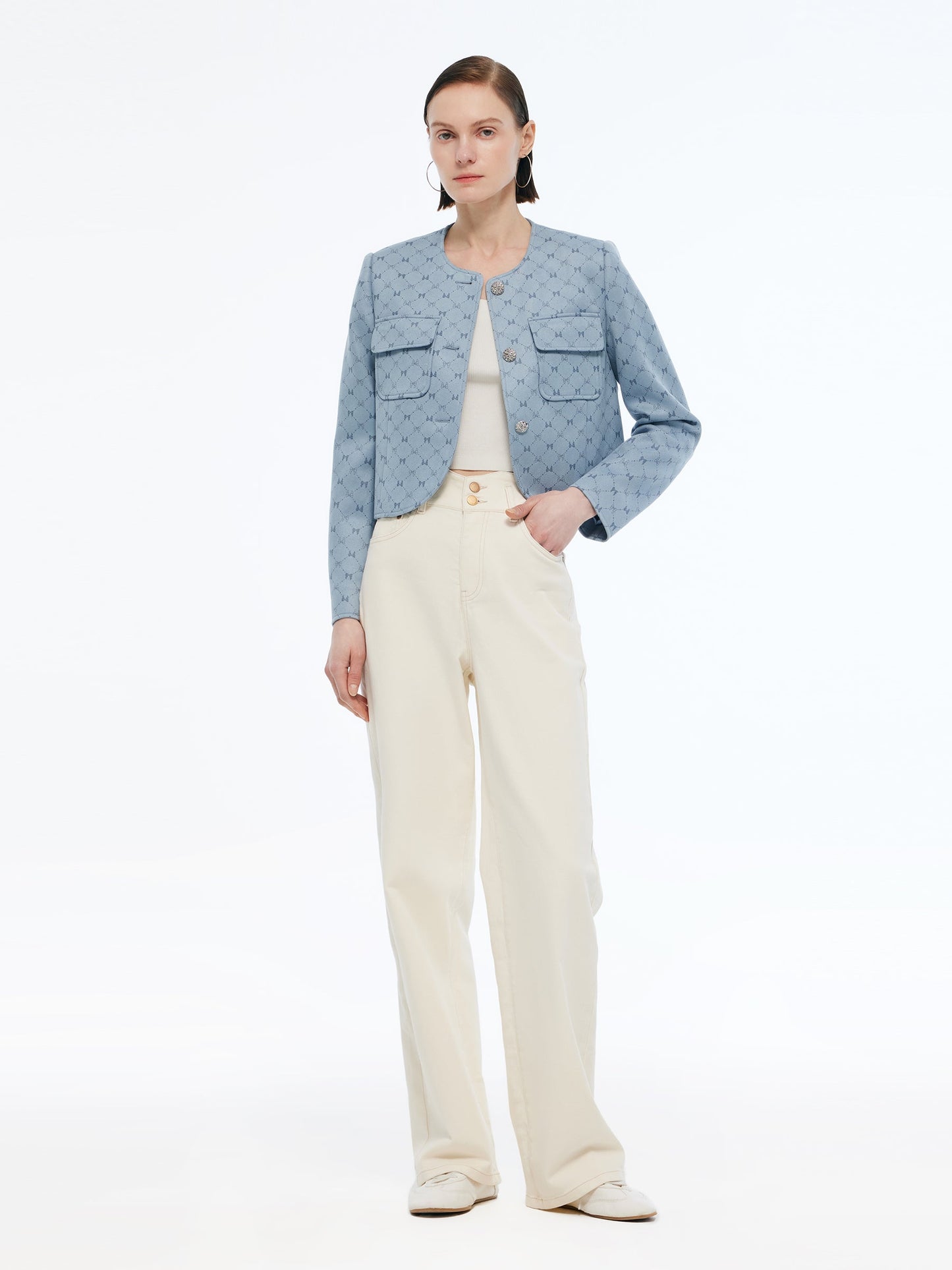Denim High Waisted Women Loose Fit Straight Jeans