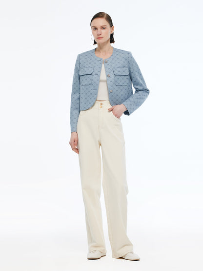 Denim High Waisted Women Loose Fit Straight Jeans