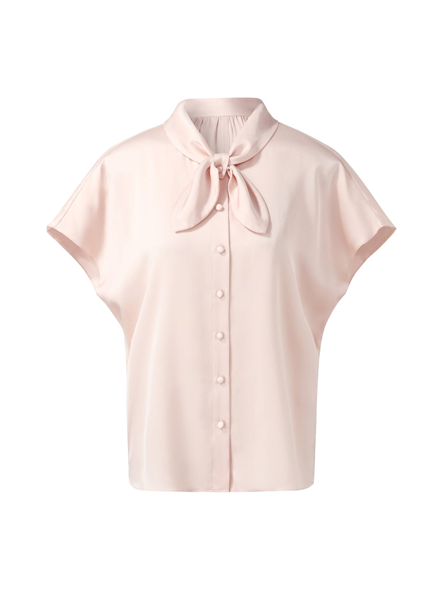 22MM Mulberry Silk Women Bow Tie Neck Shirt
