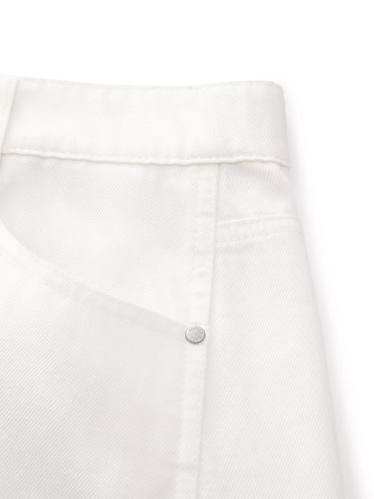 Lyocell Cotton Blend Denim Women Curved-Leg Jeans