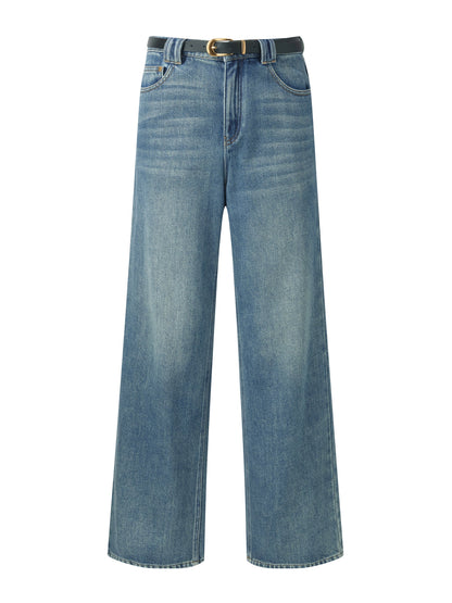 100% Cotton Denim Women Straight Leg Jeans