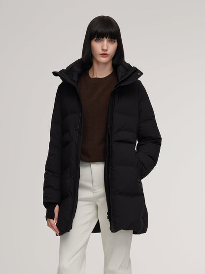 Thermal Tech Back Hooded Goose Down Coat