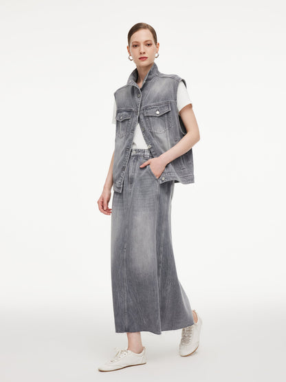 Lyocell Cotton Blend Denim Women Vest