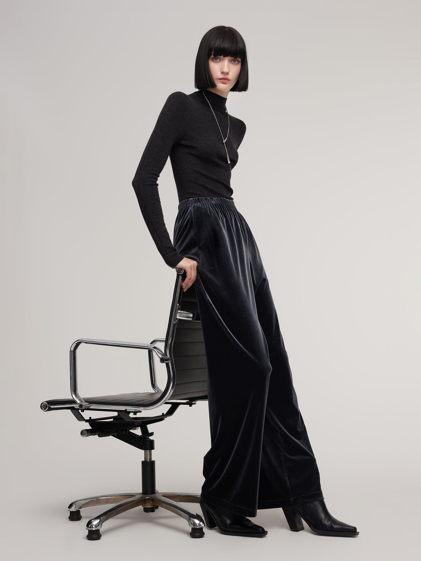 Velvet Straight Wide Leg Women Pants