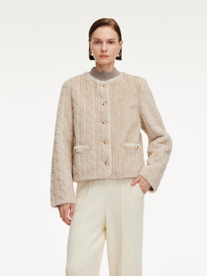 Eco-friendly Faux Fur Textured Women Coat