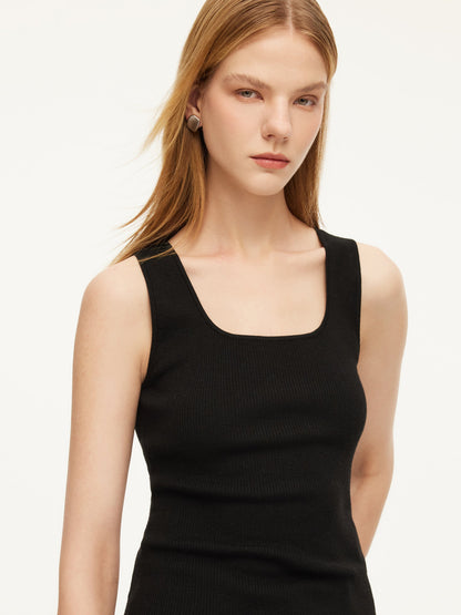 Square Neck Women Knit Tank Top