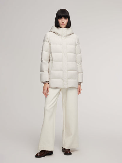 H-Line Windproof Hooded Goose Down Coat