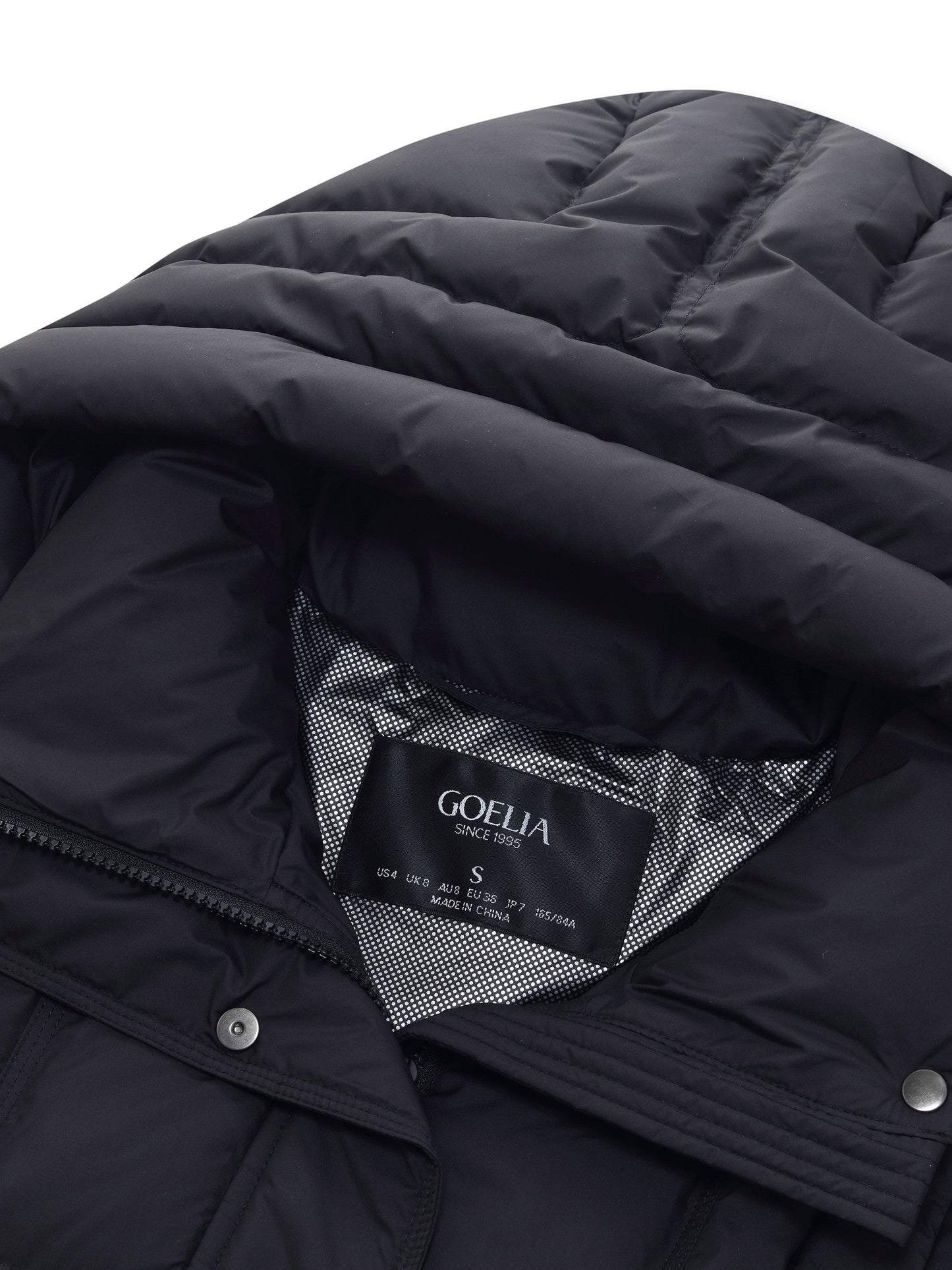 Windproof Hooded Goose Down Coat With Belt