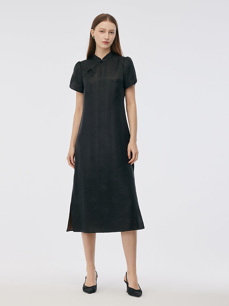 19MM Xiang Yun Silk Women Qipao Midi Dress
