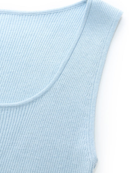 Square Neck Women Knit Tank Top