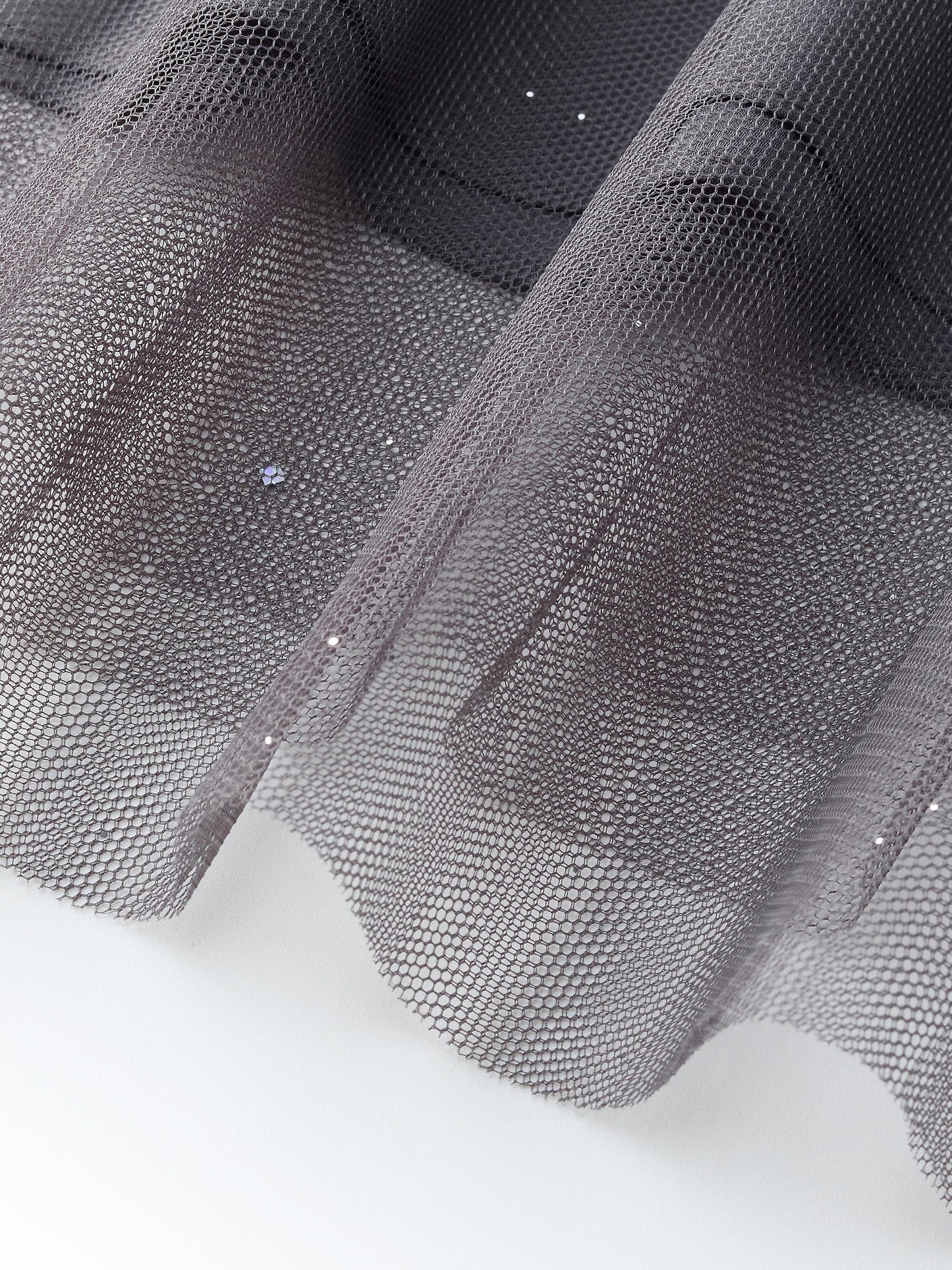 Mesh Elastic Waist Sequins Pleated Women Skirt