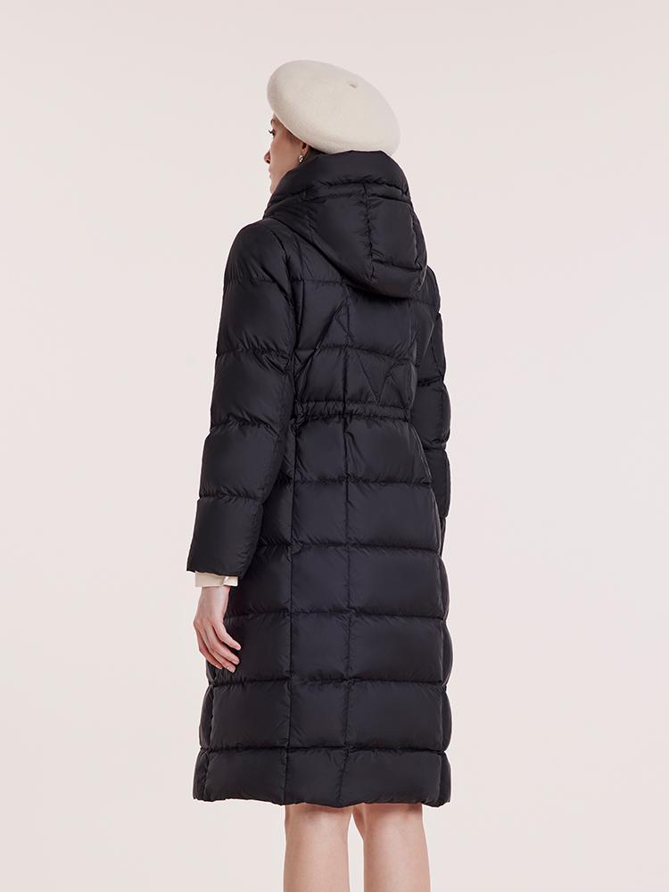 Hooded Pleated Goose Down Garment