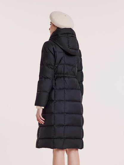 Hooded Pleated Goose Down Garment
