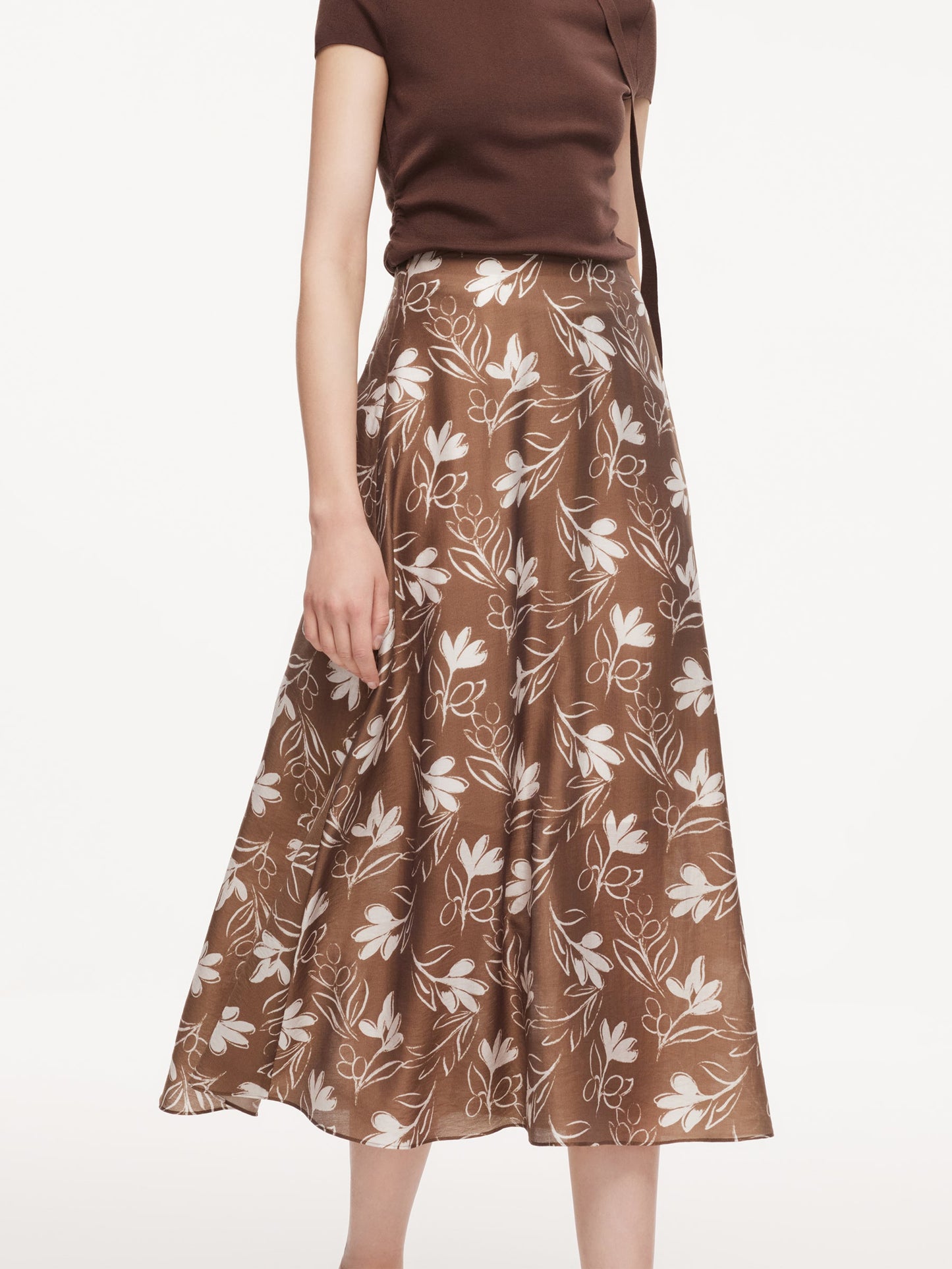Tencel Blend Floral Print Women Skirt