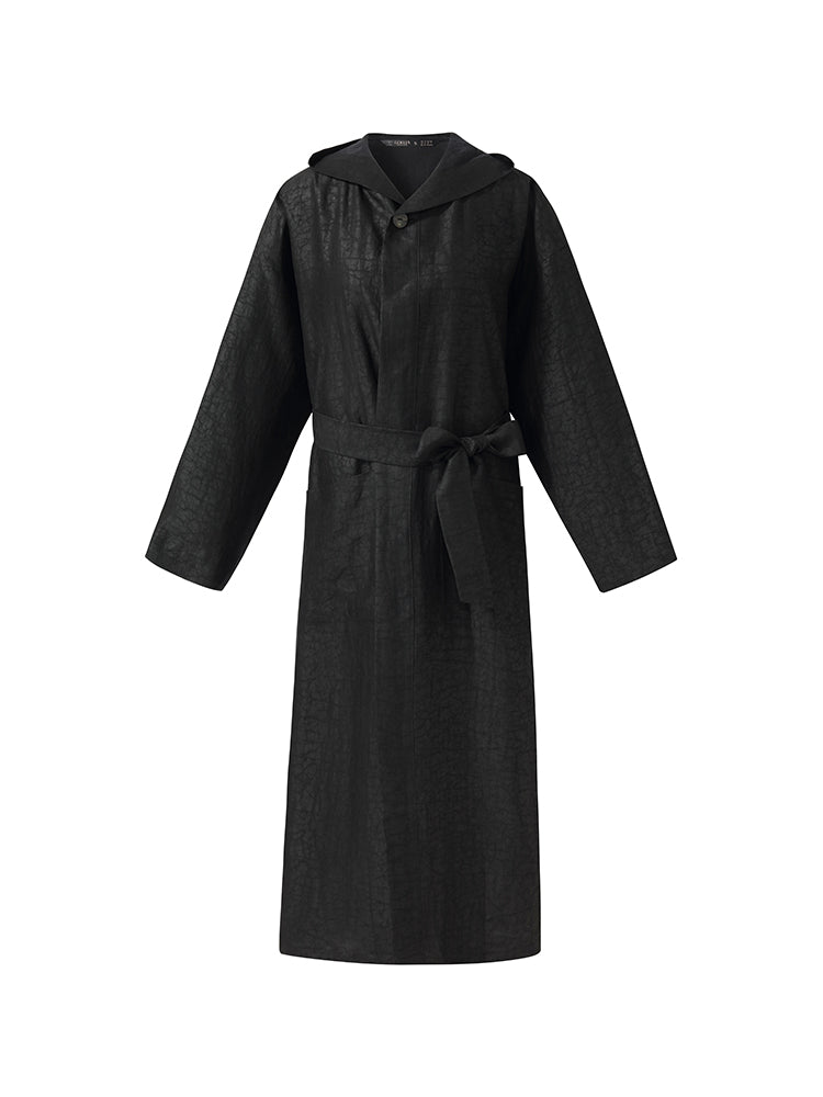 18 Momme Xiang Yun Silk Hooded Unisex Trench Coat