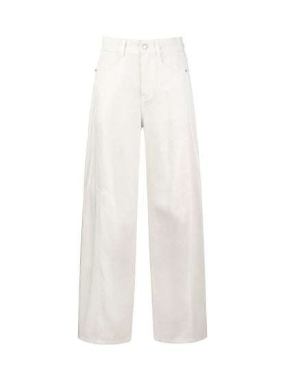Lyocell Cotton Blend Denim Women Curved-Leg Jeans