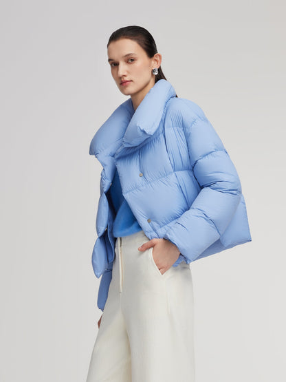 Windproof Lightweight Wide Lapel Goose Down Jacket
