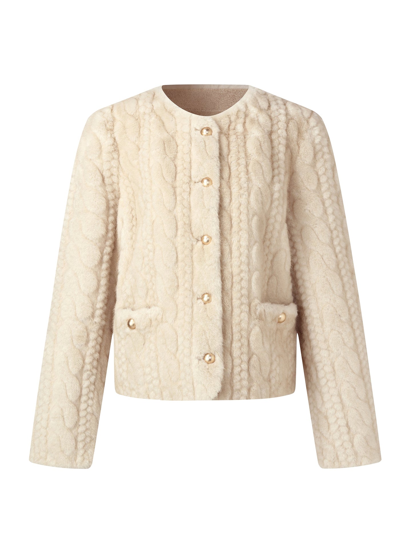 Eco-friendly Faux Fur Textured Women Coat