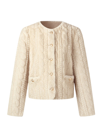 Eco-friendly Faux Fur Textured Women Coat