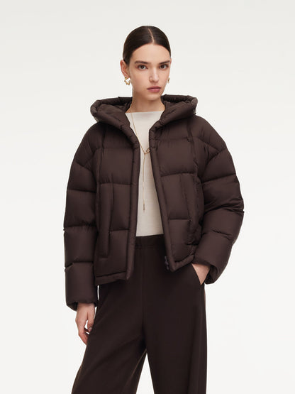 Lightweight Water-repellent Hooded Goose Down Jacket