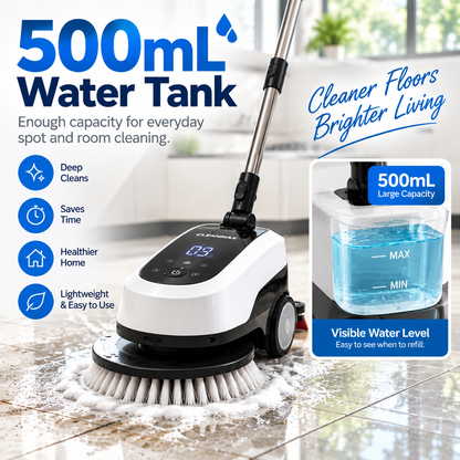 UltraClean 3-in-1 Electric Floor Scrubber – Rotating Brush, Squeegee & Mop Cleaning System