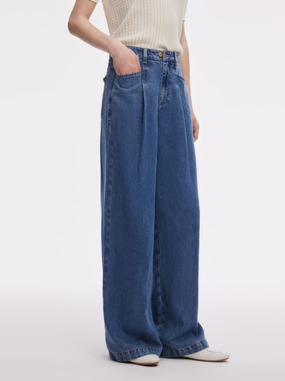 100% Tencel Denim Women Adjustable Waist Jeans
