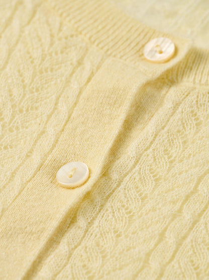 [Preview] Alpaca Wool Lyocell Blend Women Lightweight Cardigan