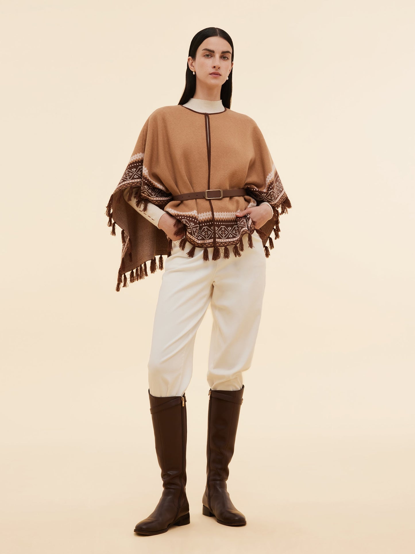 Loose Fringe Women Poncho Sweater