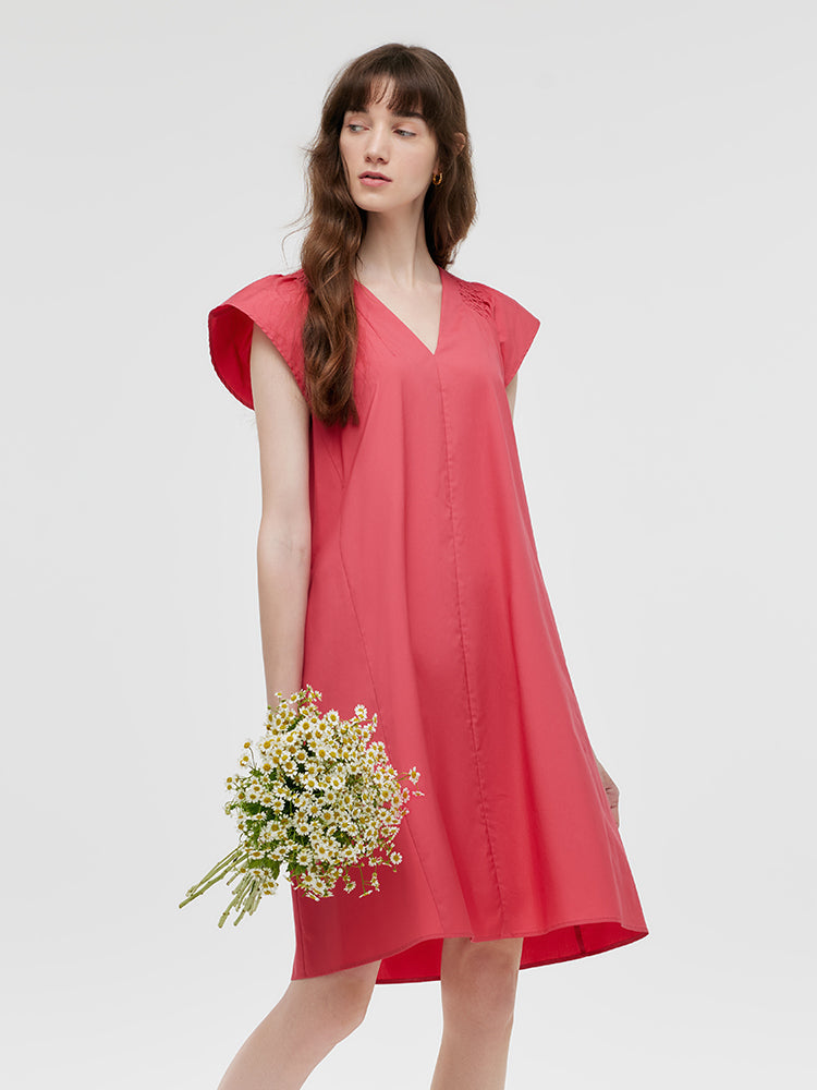 V-Neck Women Mini Dress