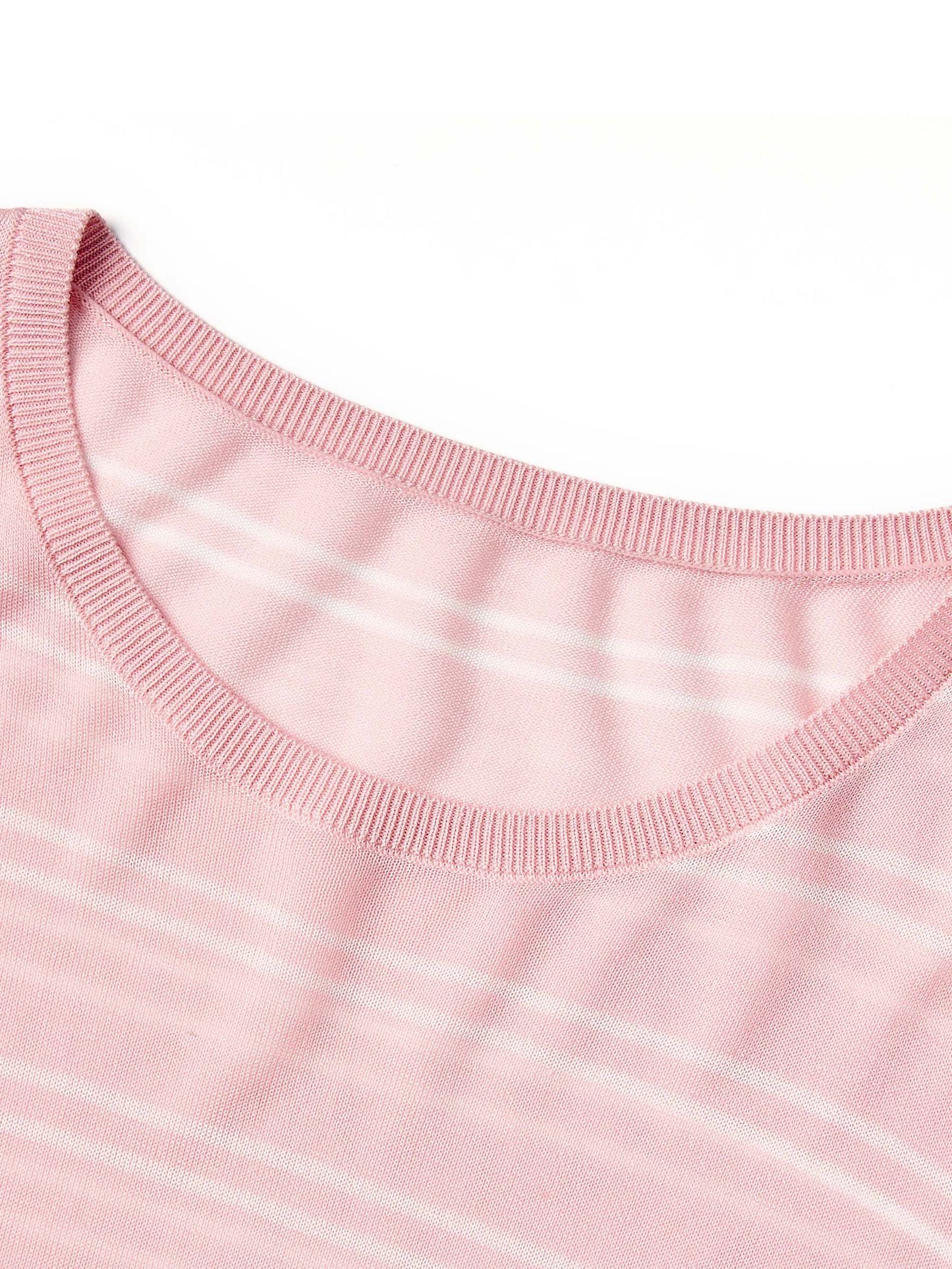 Lyocell Mulberry Silk Blend Stripe Women Knit Top