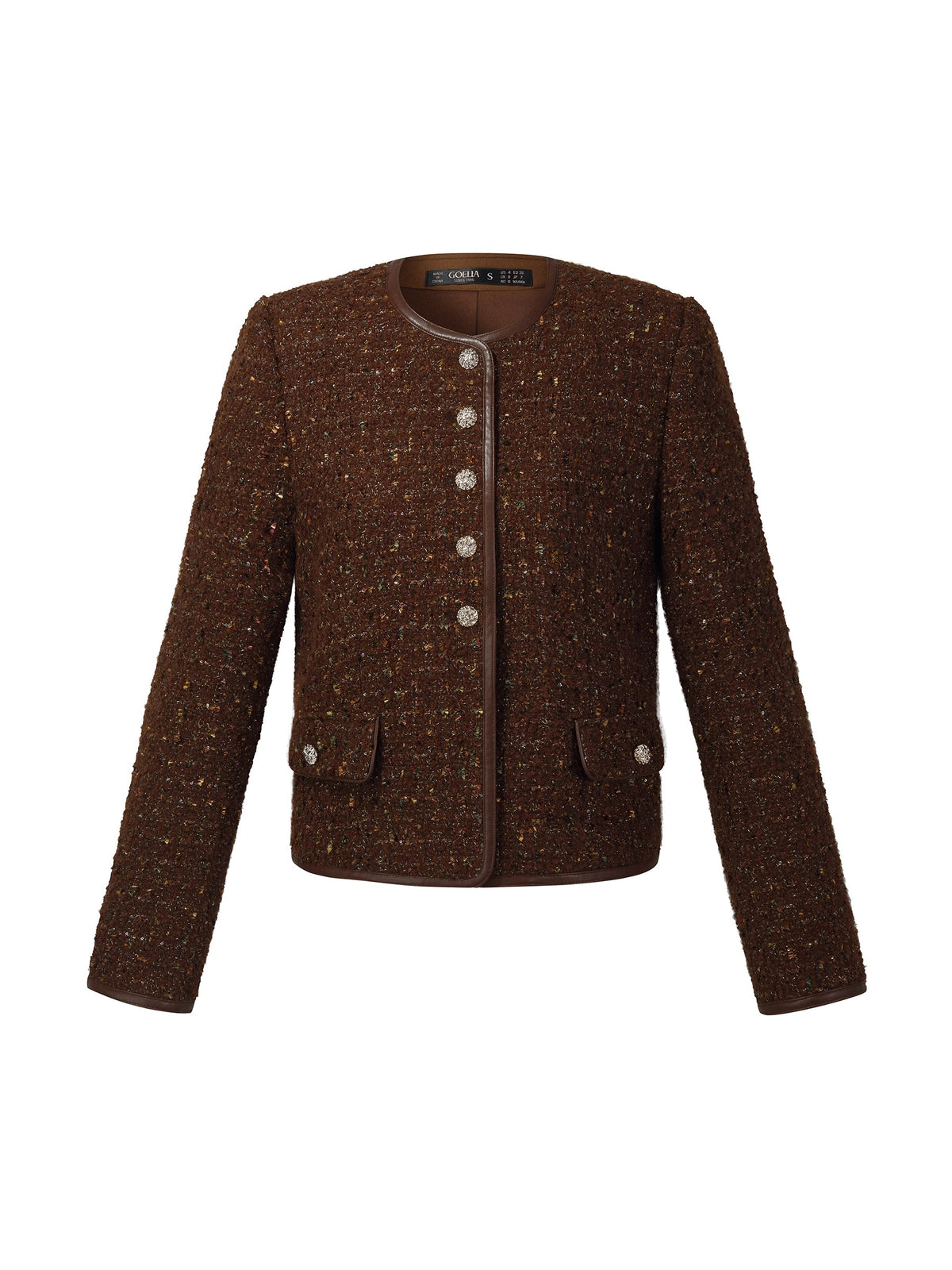 [Preview] Wool Blend Tweed Sequins Women Jacket