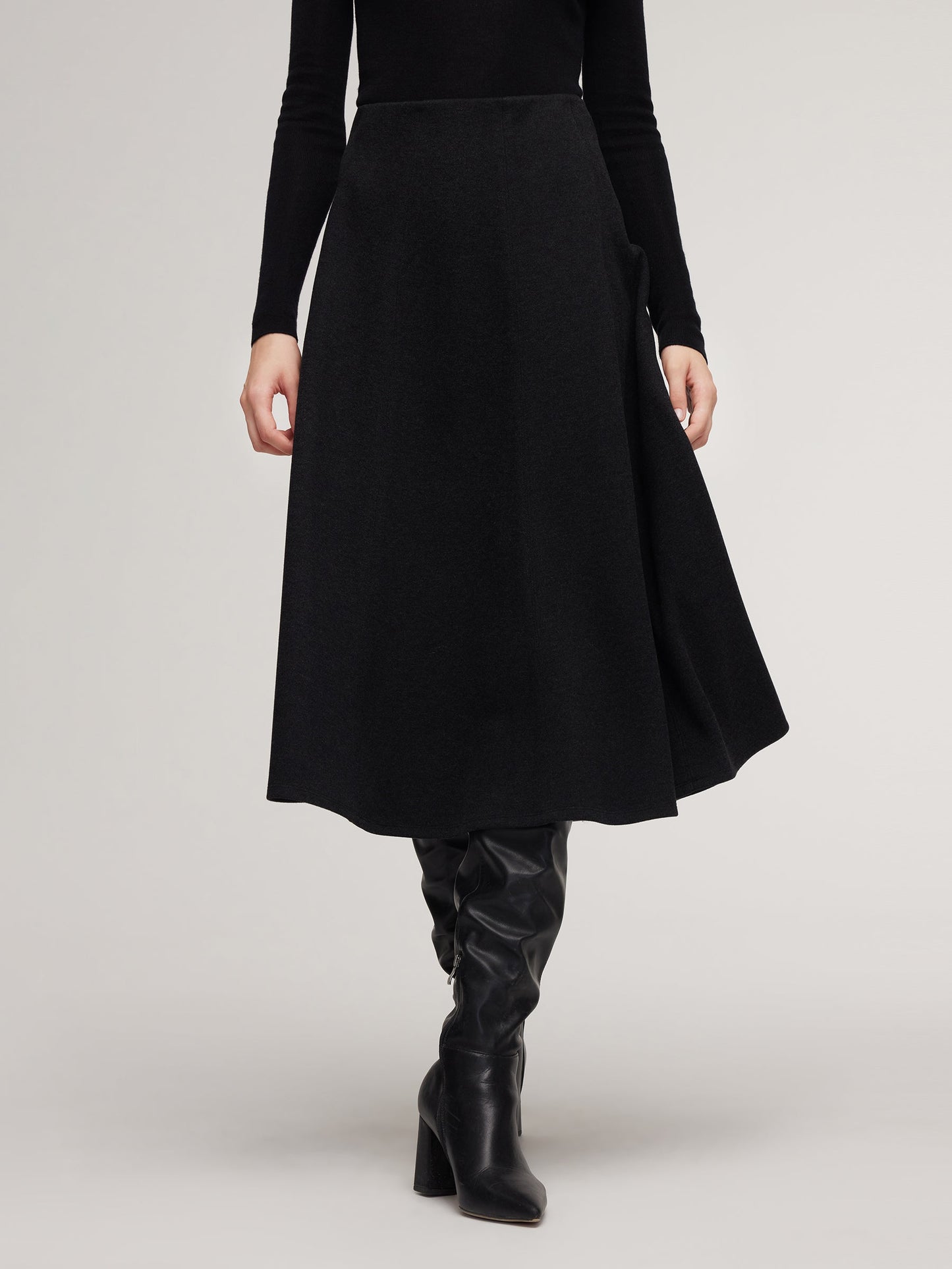 Stretch Flared Women Knit Skirt