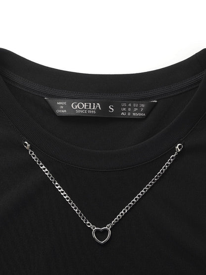 Slim Women T-shirt With Detachable Chain