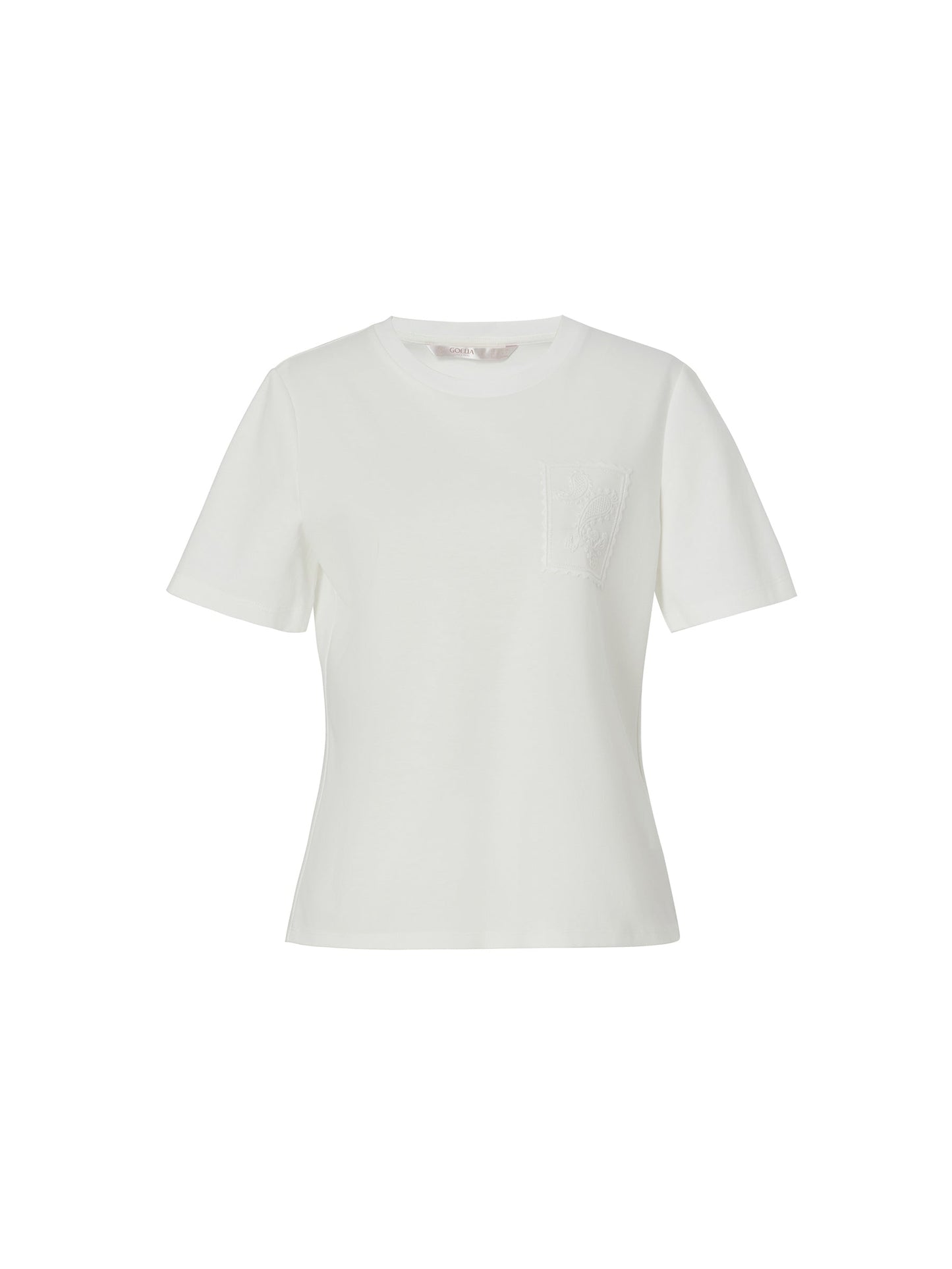 100% Cotton Paisley Embroidered Women T-Shirt