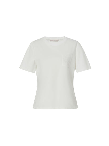 100% Cotton Paisley Embroidered Women T-Shirt