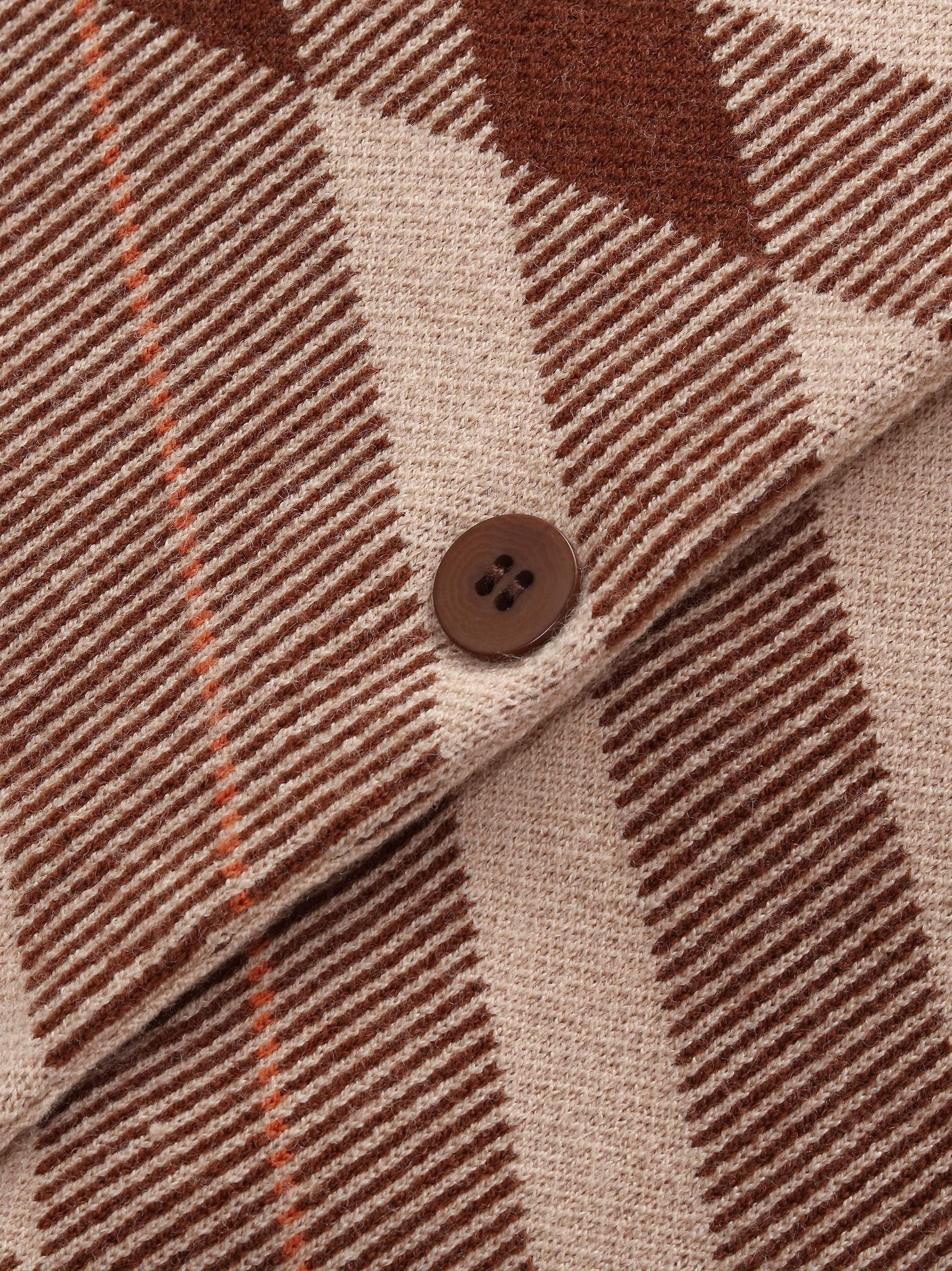 Tencel Wool Blend Plaid Women Cardigan