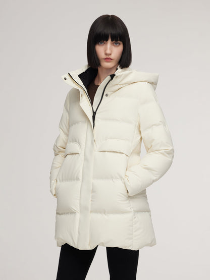 Thermal Tech Back Hooded Goose Down Coat